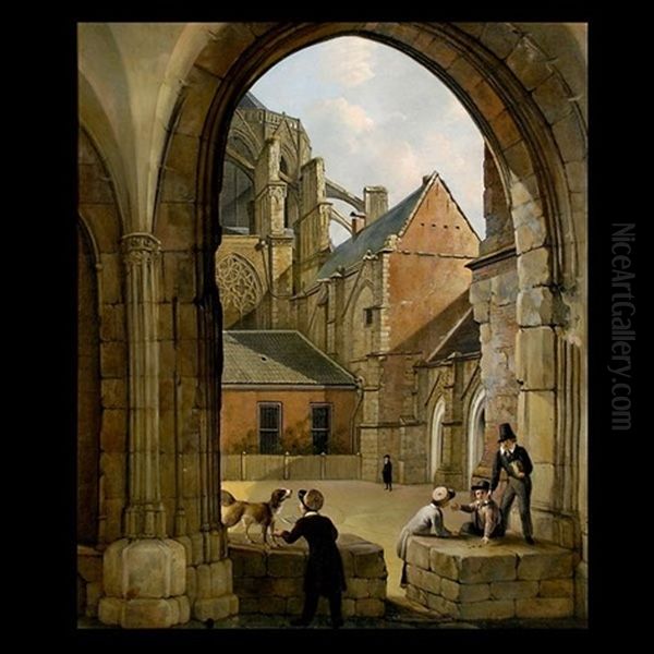 Pauze In De Kerk School Oil Painting by Bruno van Straaten the Elder