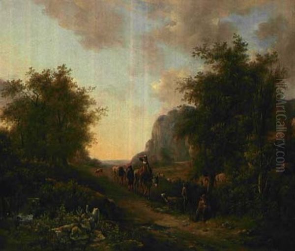 Landschaft Mit Bauern Oil Painting by Bruno van Straaten the Elder