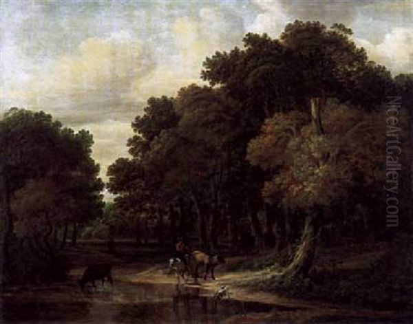 Haarlemer Waldlandschaft Oil Painting by Lambert Hendriksz van der Straaten