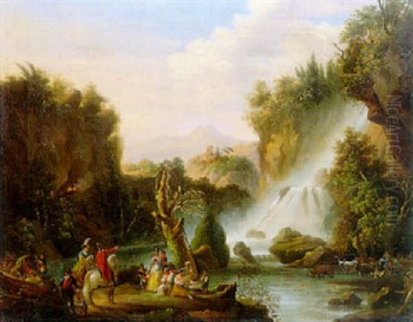 Tivoli Oil Painting by Ludwig Philipp Strack