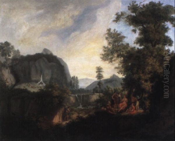 Gebirgslandschaft Mit Apoll Unter Den Hirten Oil Painting by Ludwig Philipp Strack