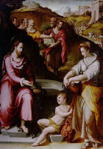 Christ And The Women Of Samaria by Jan van der Straet (Stradanus)