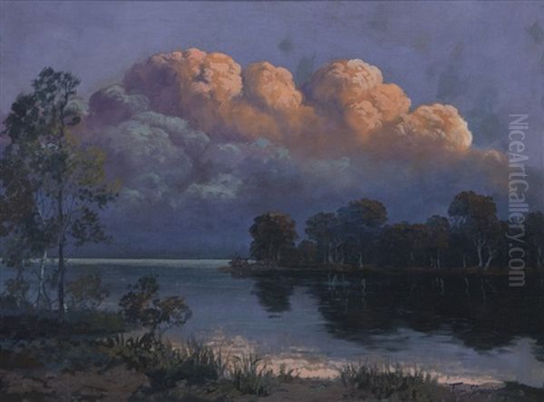 Evening Clouds Oil Painting by Franz Strahalm