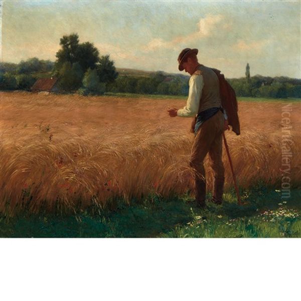 After The Harvest Oil Painting by Josef Straka