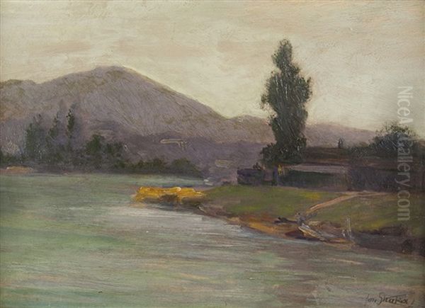 Donaulandschaft Oil Painting by Josef Straka