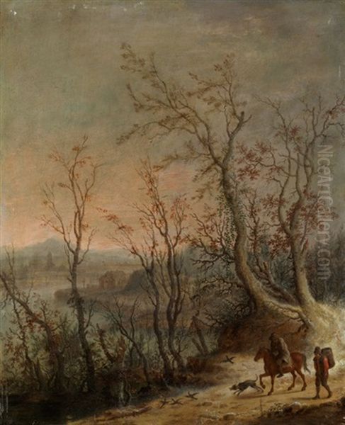 Winterlandschaft Mit Reisenden Oil Painting by Anthonie van Stralen