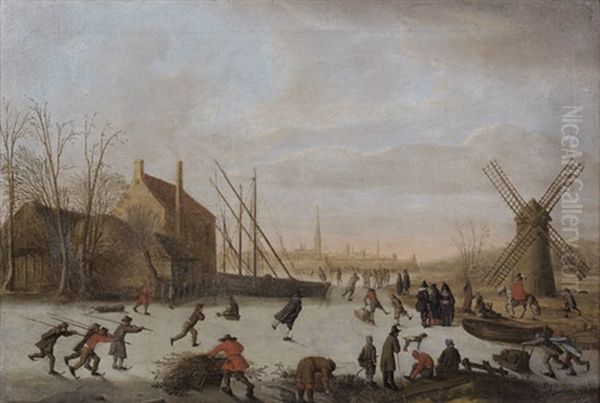 Rejouissances Hivernales Oil Painting by Anthonie van Stralen