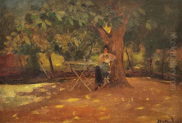 In Gradina Oil Painting by Ipolit Strambulescu (Strambu)