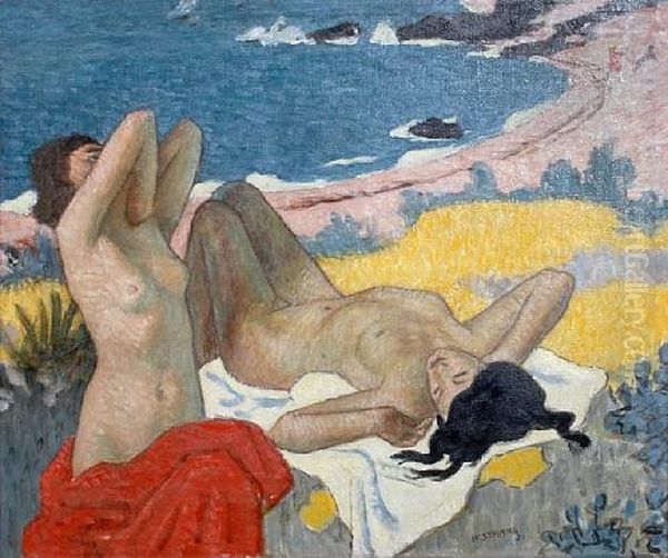 Untitled (the Sunbathers) Oil Painting by William Strang