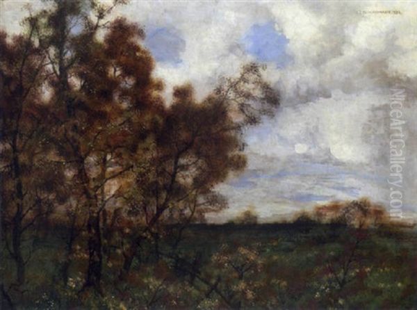 Herbstlandschaft Oil Painting by Carl Strathmann