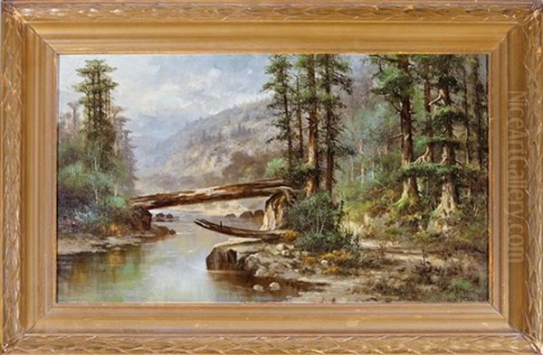 Stream Through The Mountains Oil Painting by Meyer Straus