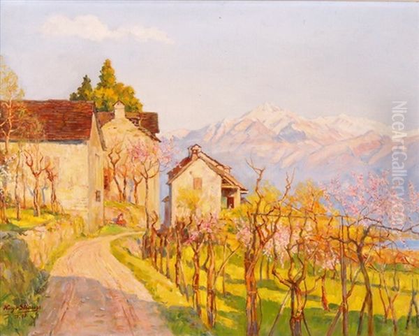 Fruhling In Tessin Oil Painting by Hugo Strauss