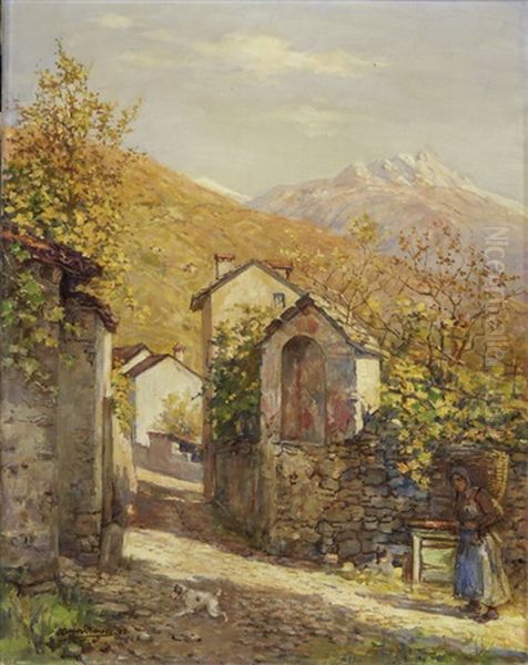 Auf Dem Weg Nach Brione Oil Painting by Hugo Strauss