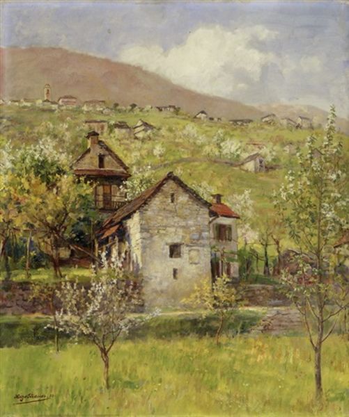 Fruhlingsbild Aus Minusio Oil Painting by Hugo Strauss