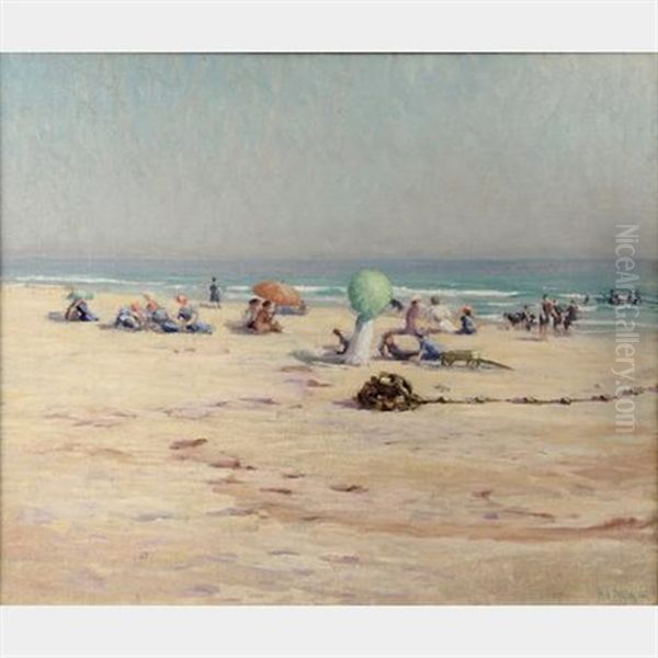 Pasadena Beach Scene Oil Painting by Harold Streator