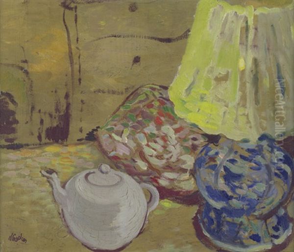 Stilleben Mit Lampe Oil Painting by Paul Strecker