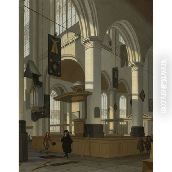 Interior Of The Oude Kerk, Delft Oil Painting by Hendrick van Streeck