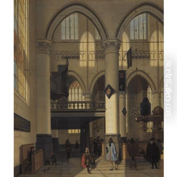 Interior Of The Oude Kerk, Amsterdam Oil Painting by Hendrick van Streeck