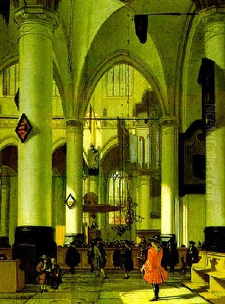 Inneres Einer Gotischen Kirche Oil Painting by Hendrick van Streeck