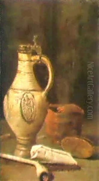 A Still Life With An Earthenware Ewer, A Bowl Of Charcoal... Oil Painting by Hendrick van Streeck