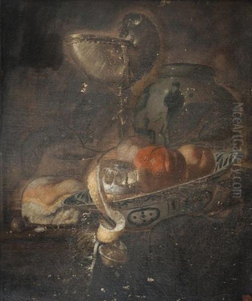 Nature Morte Aux Fruits, Verre Et Porcelaine De Chine Oil Painting by Juriaen van Streeck