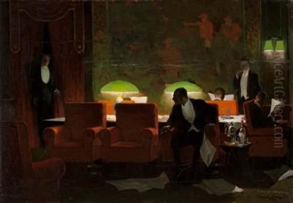 A Gentleman's Club Oil Painting by Frank Street