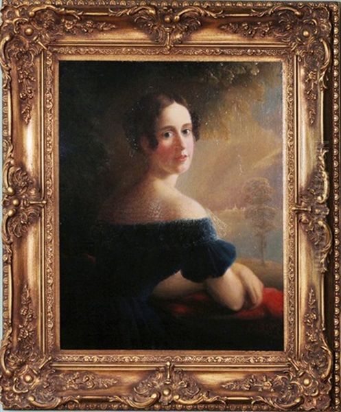 Portrait Of A Young Woman Oil Painting by Robert Street