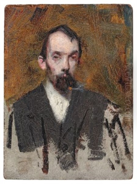 Portrait Of Louis Abrahams Oil Painting by Arthur Streeton