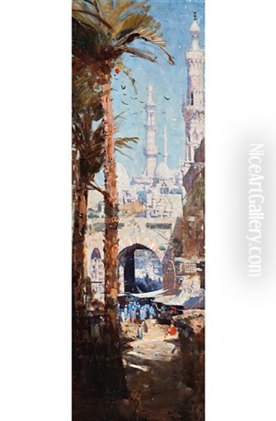 Minarets, Cairo Oil Painting by Arthur Streeton