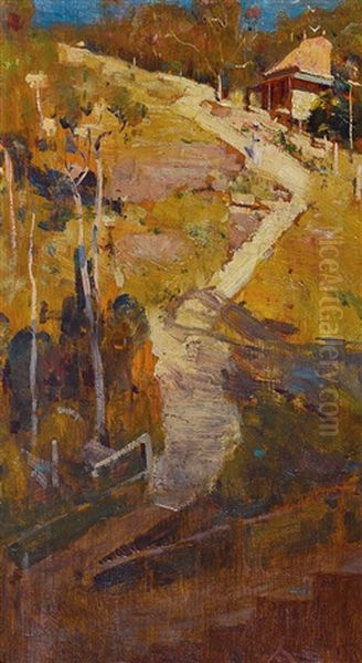 The Path To Podge Newton's Oil Painting by Arthur Streeton