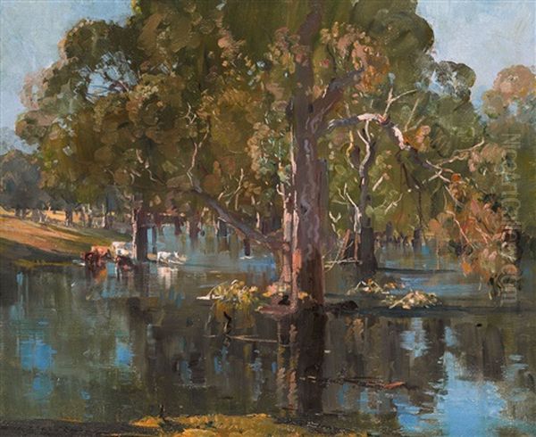 The Billabong Oil Painting by Arthur Streeton