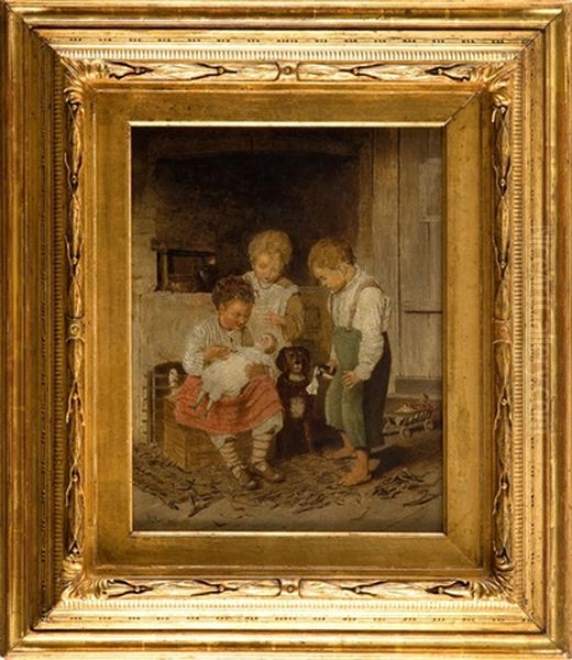 Doctors And A Doll Oil Painting by Franciszek Streitt