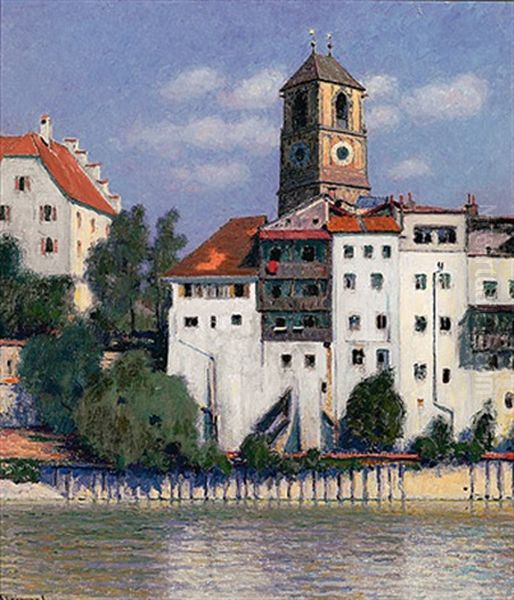 Wasserburg Am Inn Oil Painting by Max Arthur Stremel