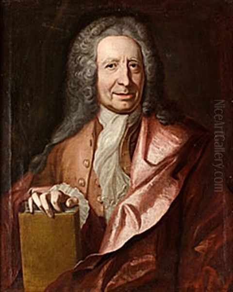 Professor Olof Rudbeck D.y. Oil Painting by Johann Joachim Streng