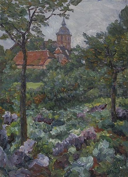 Gemusegarten In Landau (after F.f. Koch) Oil Painting by Heinrich Strieffler