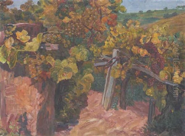 In Den Weinbergen Oil Painting by Heinrich Strieffler