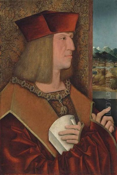 Portrait Of Maximilian I, Holy Roman Emperor (1459-1519) Oil Painting by Bernhard Strigel