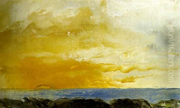 Solnedgang Oil Painting by August Strindberg