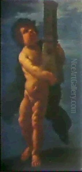 Putto, Einen Turm Tragend Oil Painting by Francesco Stringa