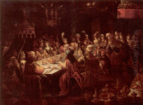 Belshazzar's Feast Oil Painting by Bartholomaeus Strobel the Younger