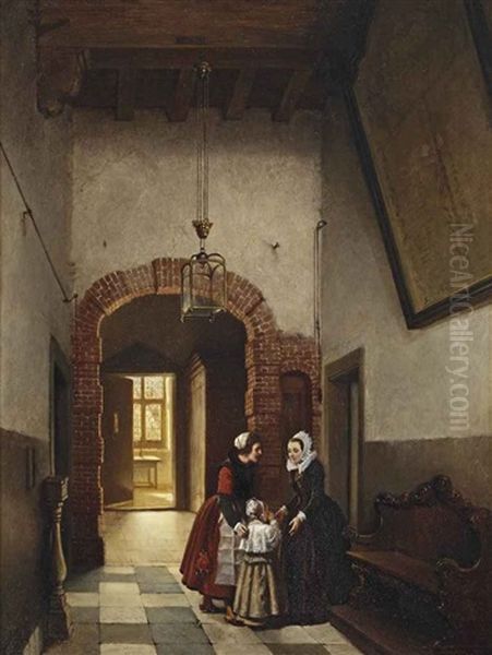 At The City Orphanage Oil Painting by Johannes Antoine Balthasar Stroebel