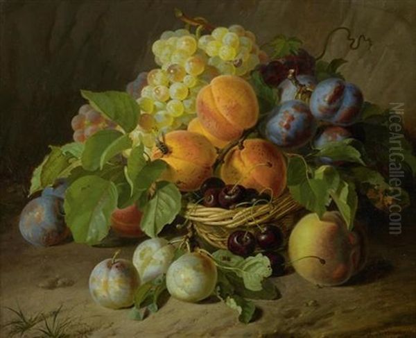 Stilleben Mit Fruchten Oil Painting by Antal Jozsef Strohmayer