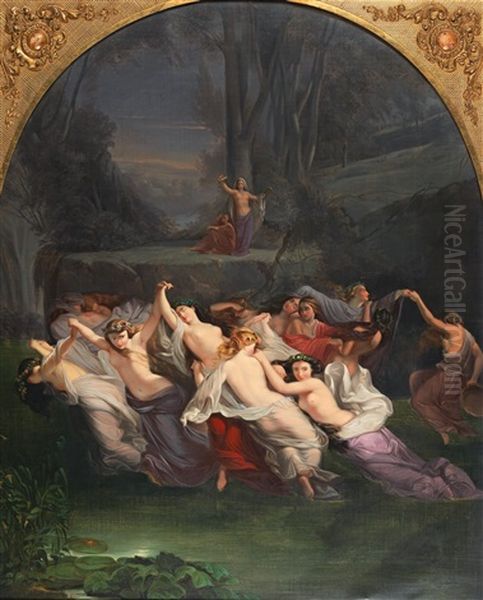 Vilinski Ples (dance Of The Fairies) Oil Painting by Mihael Stroj