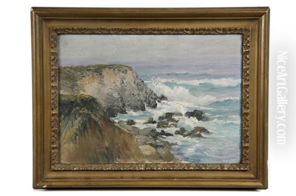 Bluffs At Carmel Oil Painting by Elizabeth Strong