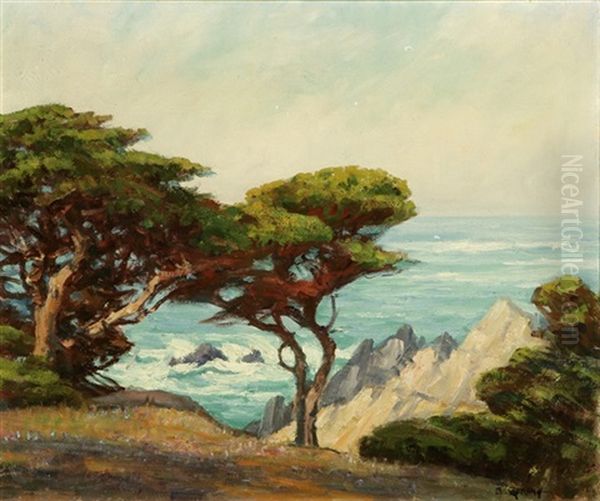 Eagle Crag, Point Lobos Oil Painting by Elizabeth Strong