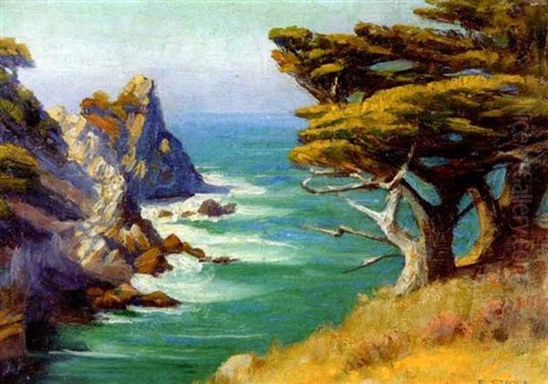 California Coastal Scene Oil Painting by Elizabeth Strong