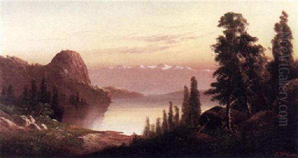 Evening On Lake Tahoe Oil Painting by Joseph (Joe) D. Strong