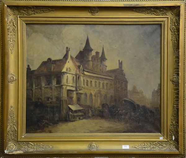 Place Animee A Malines Oil Painting by Francois Stroobant