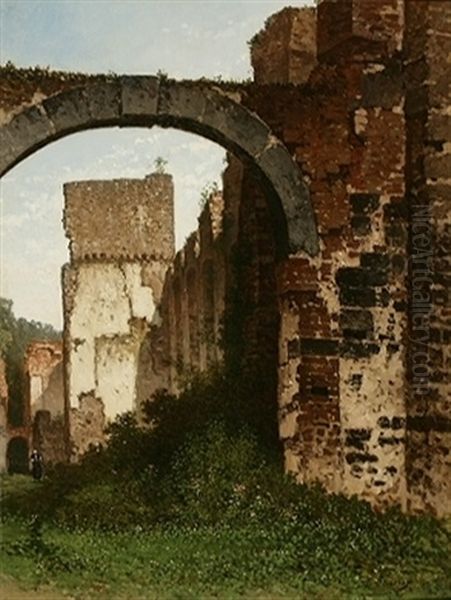 Les Ruines De Villers-la-ville Oil Painting by Francois Stroobant