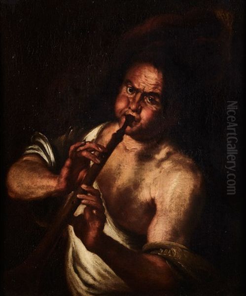 Der Flotenspieler Oil Painting by Bernardo Strozzi